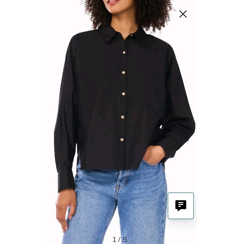 New PARKER Nordstrom Black Blouse Top Shirt Snaps‎ Across Back Down Arms NWT!